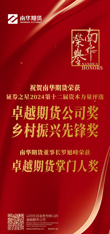 南华期货再获证券之星2024资本力量评选三项大奖
