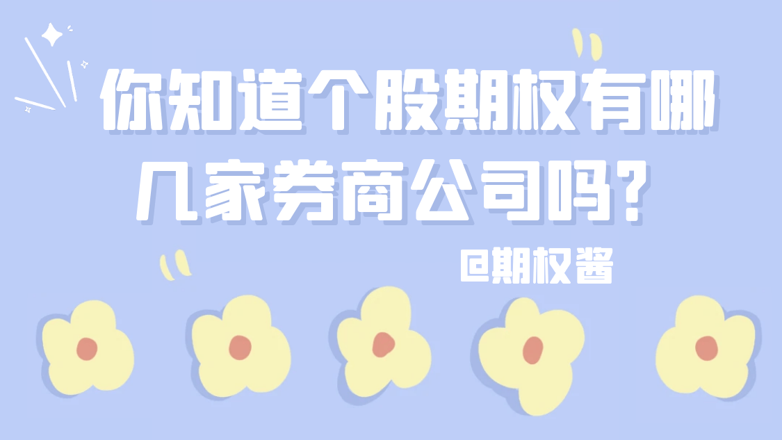 你知道个股期权有哪几家券商公司吗？